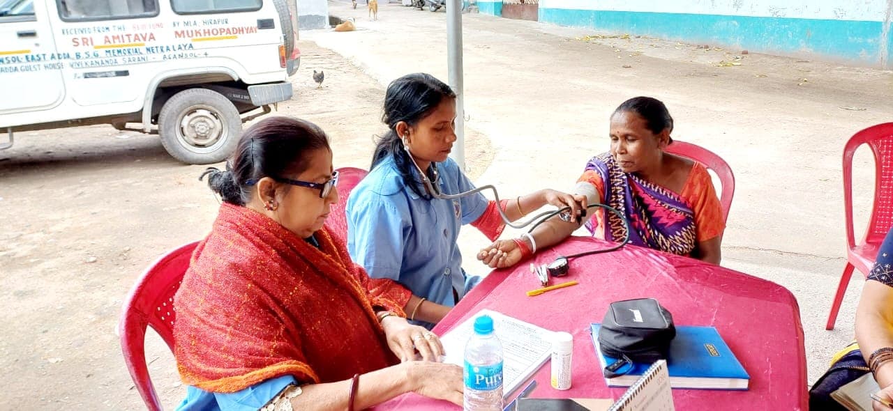 Health checkup at a camp